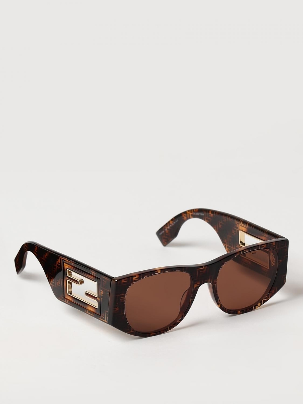 NEW AUTH Fendi Havana FE40109I Baguette Sunglasses with Gold Logo Accent